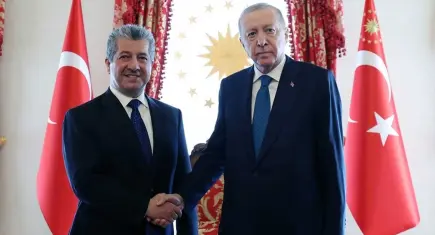Cumhurbaşkanı Erdoğan, Mesrur Barzani ile Dolmabahçe’de görüştü