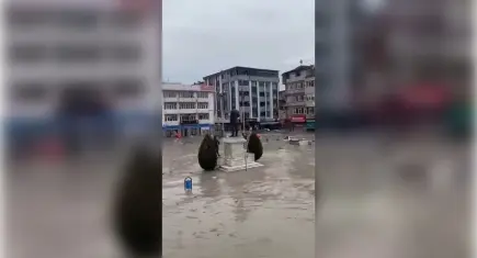 Samsun’da sağanak sele dönüştü