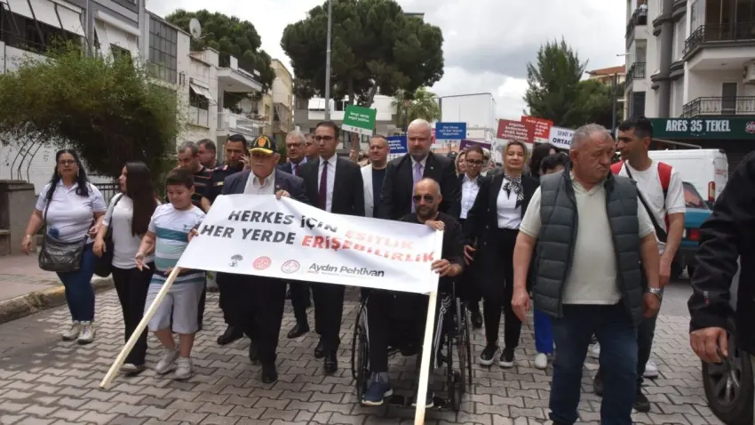 Menemen’de engelsiz yaşam için farkındalık yürüyüşü haberinin görseli