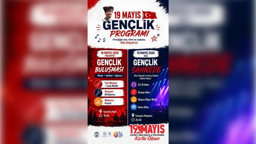 Efes Selçuk’ta 19 Mayıs coşkusu gençlik programıyla yaşanacak haberinin görseli
