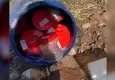 Mezarlıkta plastik varilin içinde 21 cenin bulundu