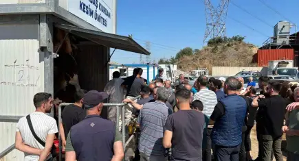 İzmir'de kurban kesim alanlarında bayram yoğunluğu