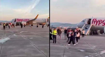 Uçakta panik anları! Taşınabilir şarj cihazı duman çıkardı, yolcular tahliye edildi