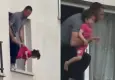 3 yaşındaki kızını rehin alarak camdan sarkıtan baba etkisiz hale getirildi