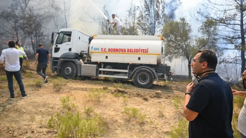 Bornova’da yangın riskine karşı yoğun temizlik haberinin görseli