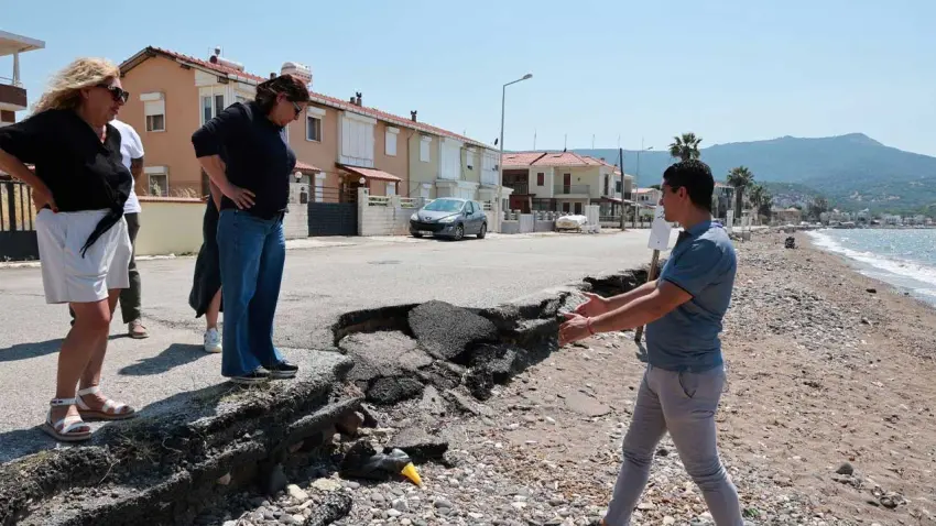 Foça’da sahil düzenleme çalışmaları için saha incelemesi haberinin görseli