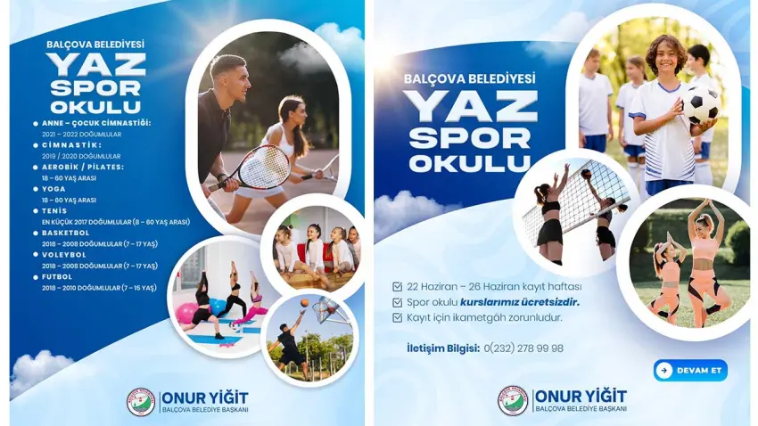 Balçova’da Yaz Spor Okulları için kayıtlar başlıyor haberinin görseli