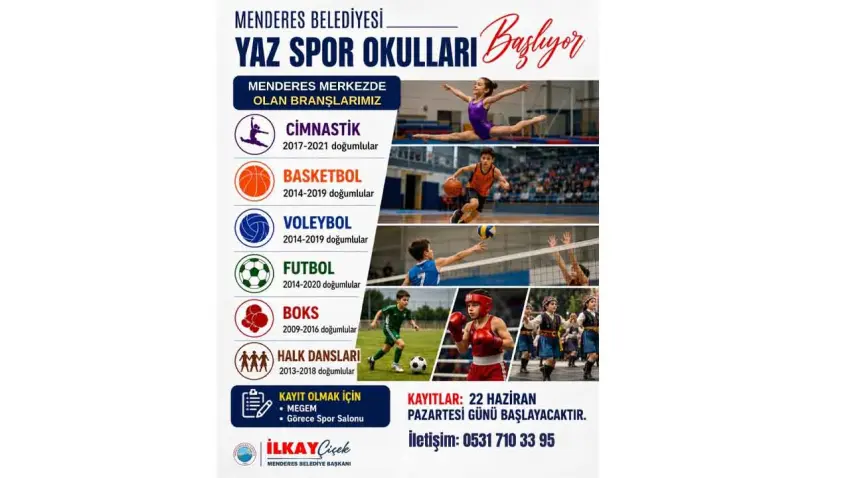 Menderes’te Yaz Spor Okulları için kayıtlar başlıyor haberinin görseli