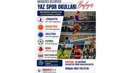 Menderes’te Yaz Spor Okulları için kayıtlar başlıyor