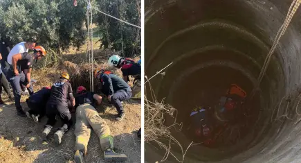İzmir’de bir şahıs, 20 metrelik kuyuya düştü