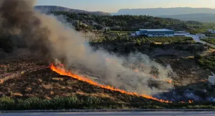 Mut'ta korkutan anız yangını kontrol altında