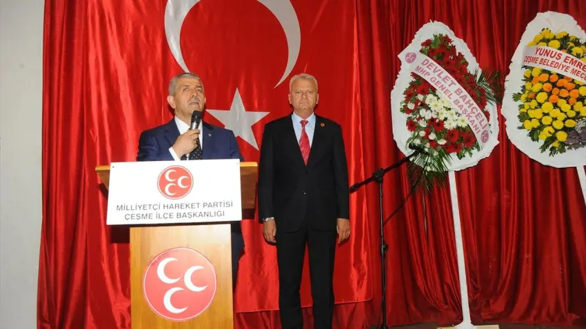 MHP Çeşme İlçe Başkanlığı'nda Galip Uluçam güven tazeledi haberinin görseli
