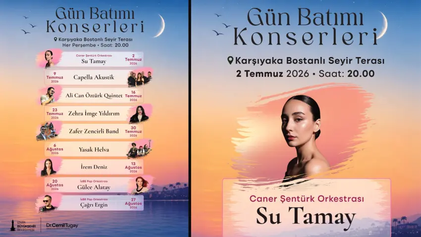 İzmir'de gün batımı müzikle buluşuyor: Bostanlı'da ücretsiz konserler başlıyor haberinin görseli