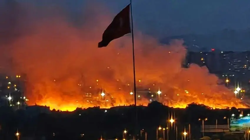 Ankara'da otluk arazide yangın haberinin görseli