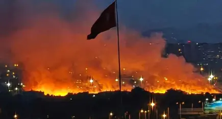 Ankara'da otluk arazide yangın