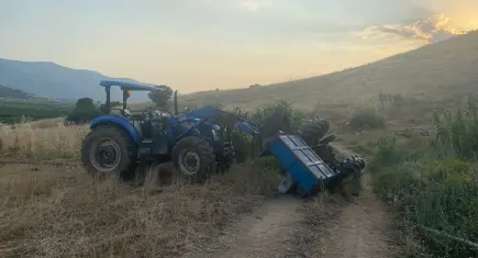 İzmir haber: Ödemiş'te traktör devrildi, 16 yaşındaki sürücü yaralandı