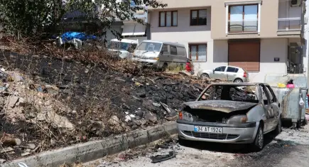 İzmir’de yangın: İki otomobil küle döndü  