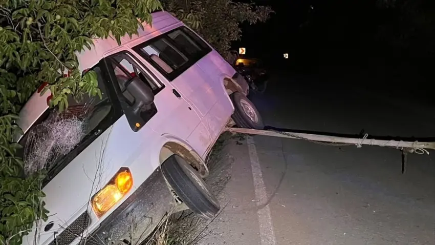 Ödemiş'te minibüs ağaca çarptı: 2 yaralı haberinin görseli