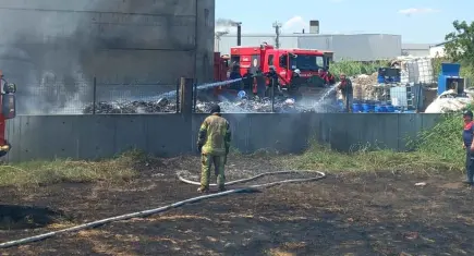 İzmir'de geri dönüşüm fabrikasında yangın paniği
