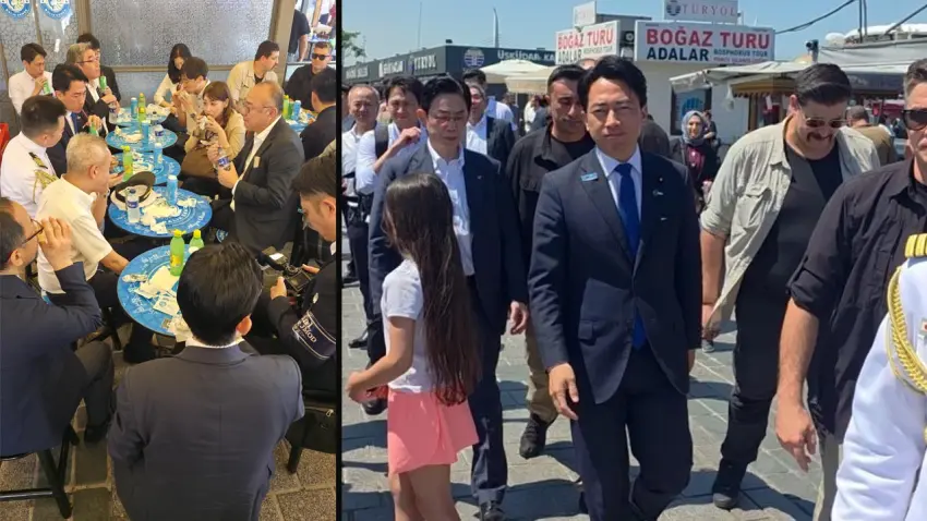 Japon Savunma Bakanı Koizumi'nden İstanbul turu: Eminönü'nde balık ekmek yedi haberinin görseli