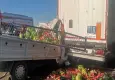 Karpuz yüklü kamyonet, TIR’a arkadan çarptı