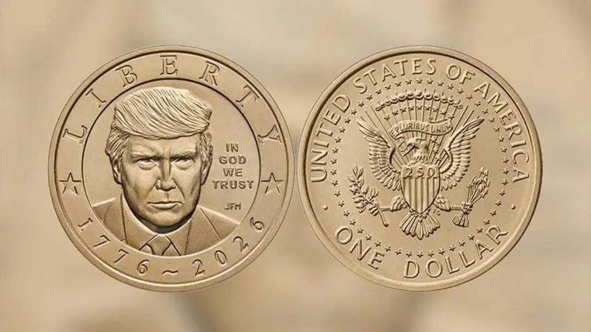 ABD'den 250. yıla özel karar: Üzerinde Trump'ın olduğu 1 dolarlık altın para basılacak! haberinin görseli