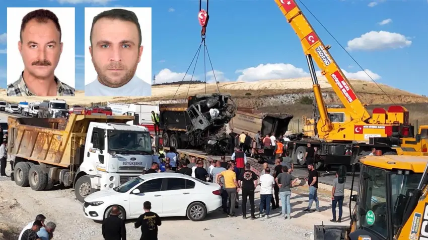 Ankara'da hafriyat kamyonları kafa kafaya çarpıştı: 2 ölü haberinin görseli