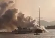 Göcek'te tekne yangını: Yolcular tahliye edildi, tekne battı