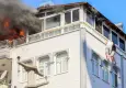 Antalya'da yangın: Alevlerden kaçmak için teras korkuluğundan sarkıp, kurtarılmayı beklediler