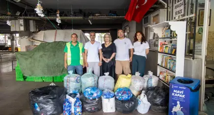 ‘Mavi Kapak’ kampanyasına muhtarlardan 550 kilogramlık destek