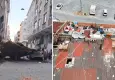 Esenler'de fırtınanın uçurduğu çatı çocukların üzerine düşmekten son anda kurtuldu