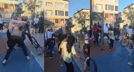 Parkta ‘kızıma tokat attın’ kavgası! Kadınlar tartıştı, eşler birbirine girdi