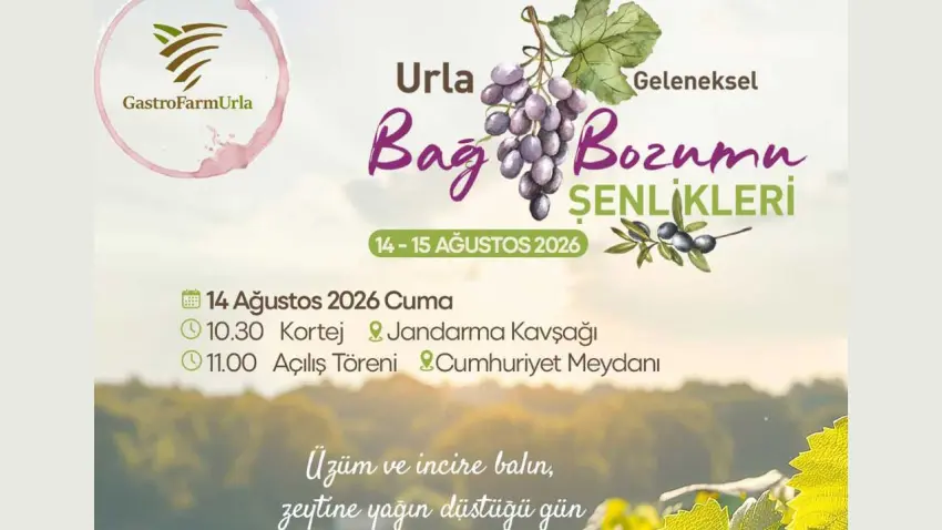 Geleneksel Urla Bağ Bozumu Şenlikleri 14 Ağustos'ta başlıyor haberinin görseli