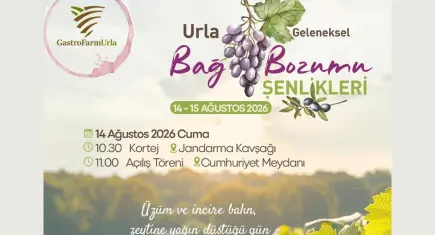 Geleneksel Urla Bağ Bozumu Şenlikleri 14 Ağustos'ta başlıyor