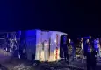 Kırıkkale'de devrilen yolcu otobüsündeki 10 kişi yaralandı