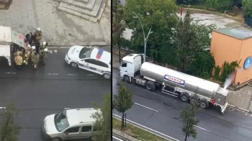 Gaz sızıntısı sandılar! Sultangazi'de tankerden çıkan buhar paniğe neden oldu haberinin görseli