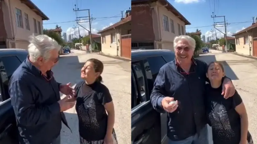 Erdal Özyağcılar ve Bursalı teyzenin samimi sohbeti kameralara yansıdı haberinin görseli
