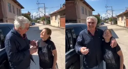 Erdal Özyağcılar ve Bursalı teyzenin samimi sohbeti kameralara yansıdı