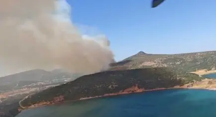 Foça’da makilik alanda yangın