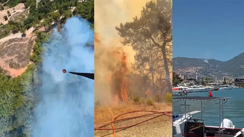 Antalya’da orman yangını! Alanya’da ormanlık alan alevlere teslim oldu haberinin görseli