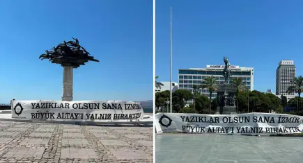 Altay'ın pankartı meydanlarda