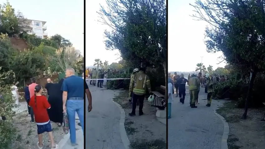Büyükçekmece'de toprak kayması! Ekipler bölgede kurtarma çalışması başlattı haberinin görseli