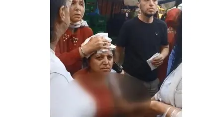 Semt pazarında armut tartışması kavgaya dönüştü: Kadın hastanelik oldu