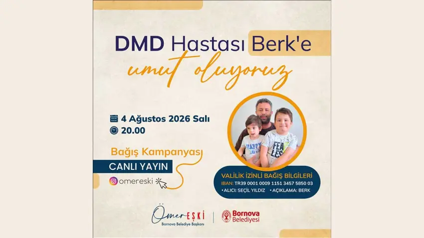 Başkan Eşki’den DMD hastası Berk için yardım yayınına davet haberinin görseli