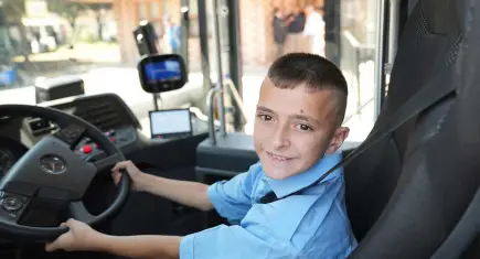 Minik Edip'in ESHOT şoförü olma hayali gerçek oldu