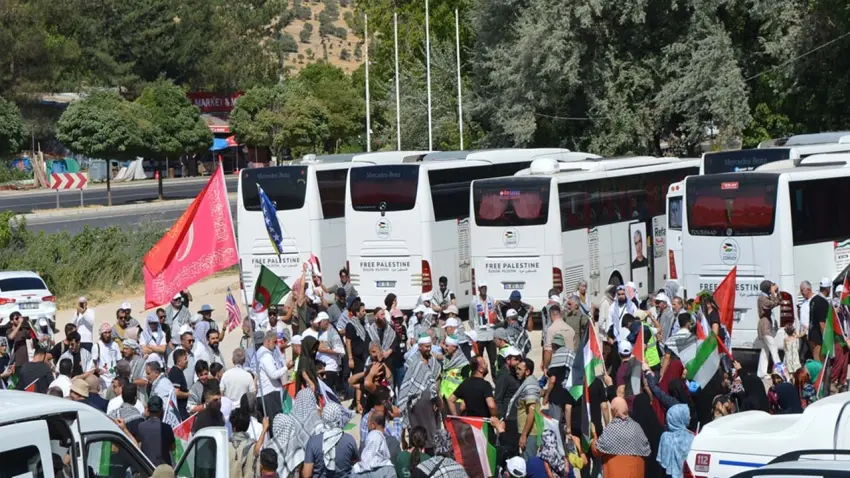 Avrupa’dan yola çıkan ‘Filistin Konvoyu’ Mardin’e ulaştı: Hedef Batı Şeria haberinin görseli