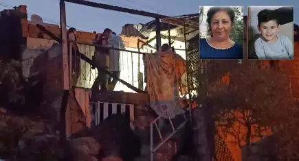 İzmir’deki yaygında ölen anneanne torununu kurtarmak için alevlerin arasına girmiş