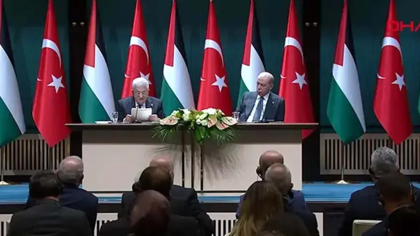 Cumhurbaşkanı Erdoğan, Filistin Devlet Başkanı Abbas ile ortak basın toplantısı düzenledi