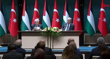 Cumhurbaşkanı Erdoğan, Filistin Devlet Başkanı Abbas ile ortak basın toplantısı düzenledi