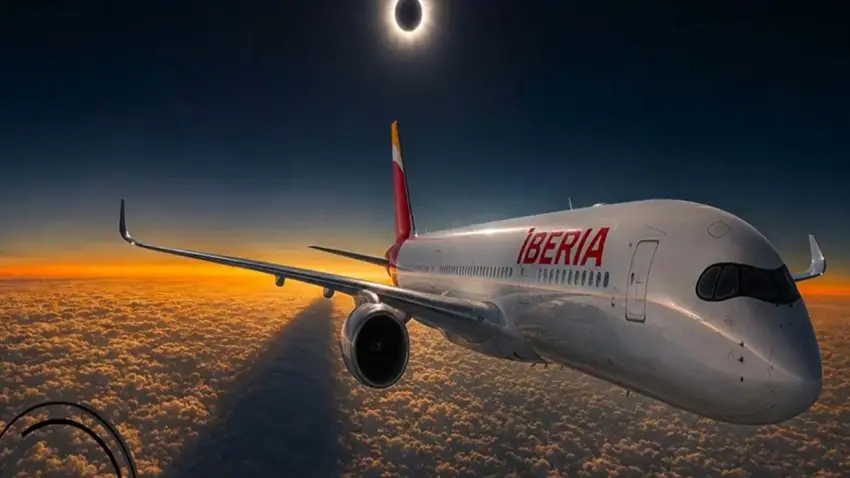 Güneş tutulması için özel uçuş haberinin görseli